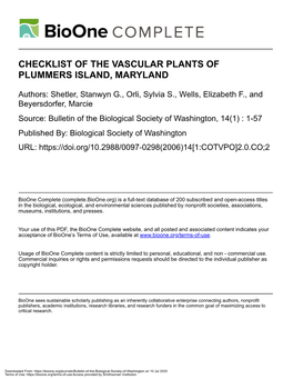 Plant Checklist