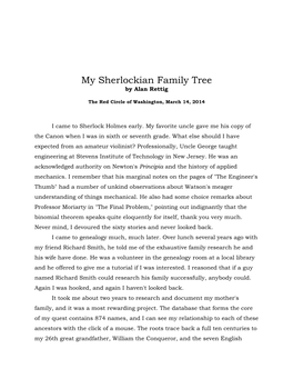 My Sherlockian Family Tree by Alan Rettig