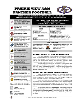 Prairie View A&M Panther Football
