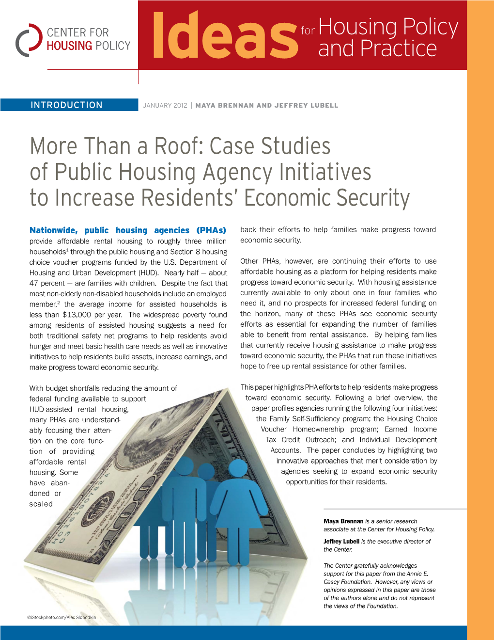 More Than a Roof: Case Studies of Public Housing Agency Initiatives to Increase Residents’ Economic Security