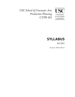 Syllabus Fall 2007