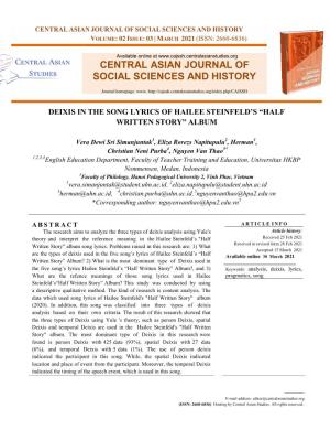 Central Asian Journal of Social Sciences and History