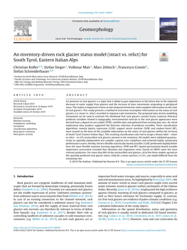 An Inventory-Driven Rock Glacier Status Model (Intact Vs