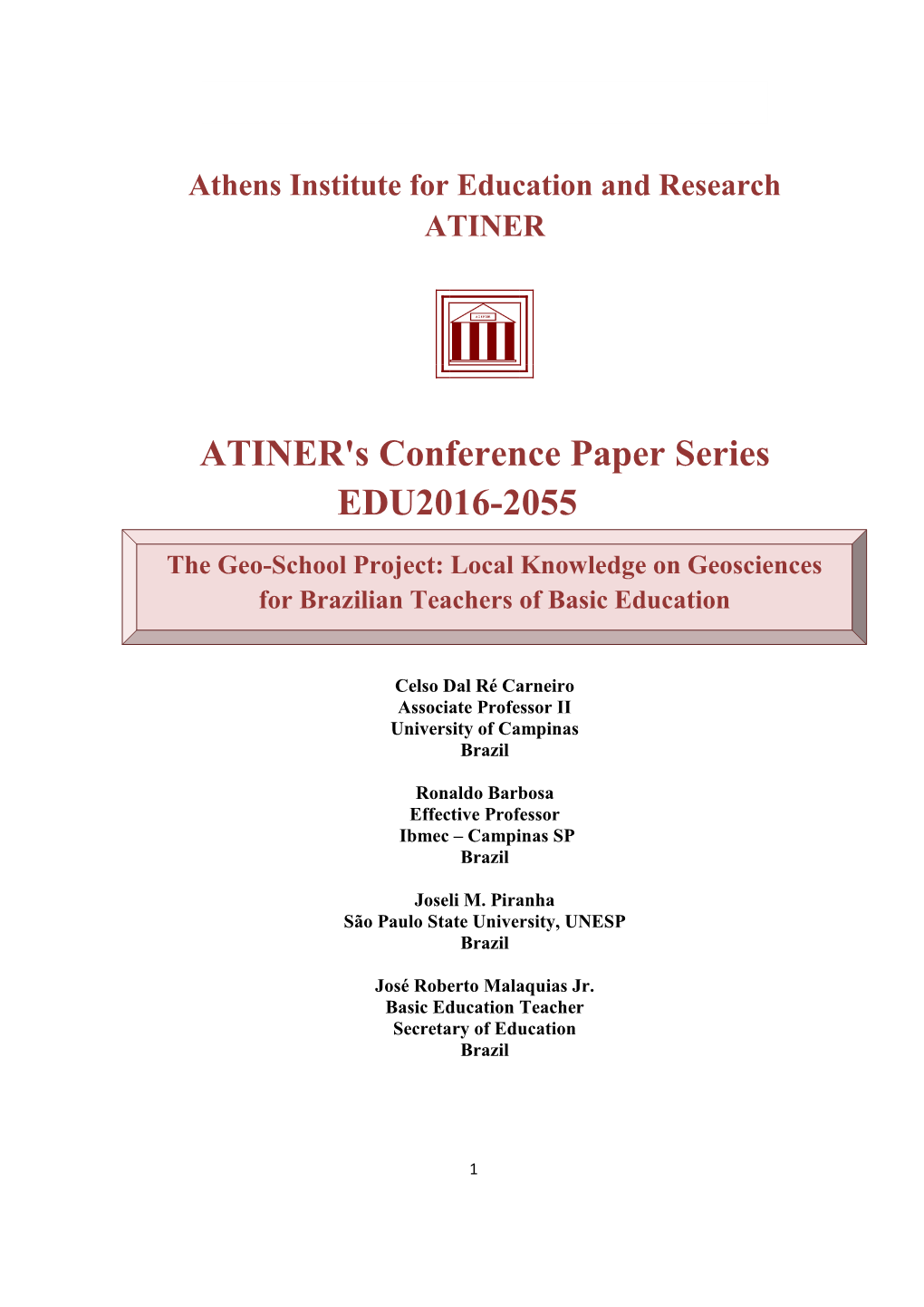 ATINER's Conference Paper Series EDU2016-2055