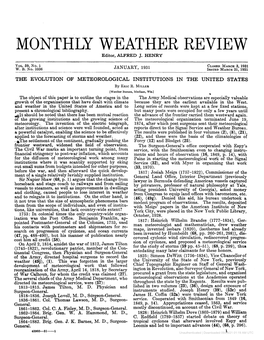 THE EVOLUTION of METEOROLOGICAL INSTITUTIONS in the UNITED STATES by ERICR