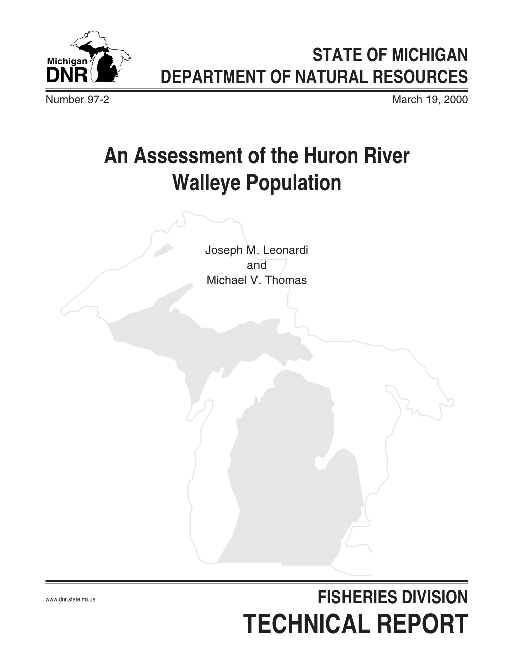 Fisheries Technical Report 97-2 March 19, 2000