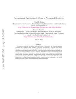 Extraction of Gravitational Waves in Numerical Relativity