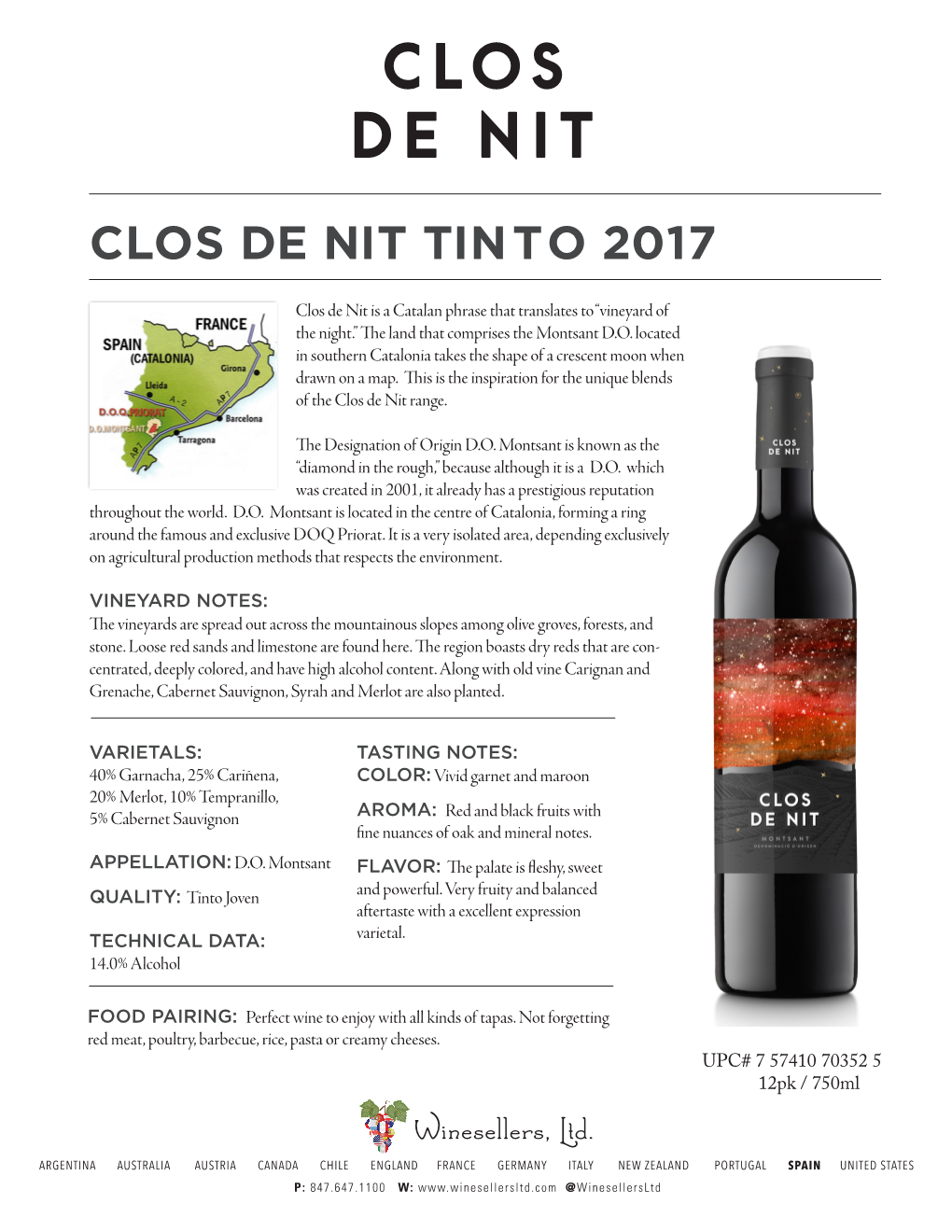 Clos De Nit Tinto 2017