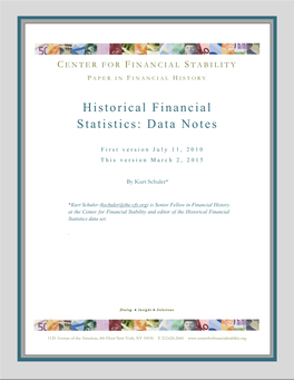 Historical Financial Statistics: Data Notes