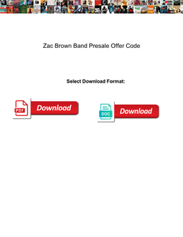 Zac Brown Band Presale Offer Code