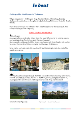 Cruising Guide: Hindeloopen to Vinkeveen