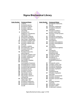 Sigma Biochemical Library