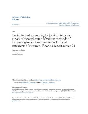 Illustrations of Accounting for Joint Ventures