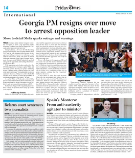 Georgia PM Resigns Over Move to Arrest Opposition Leader Move to Detail Melia Sparks Outrage and Warnings