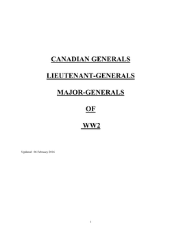 Canadian Generals / Lieutenant-Generals