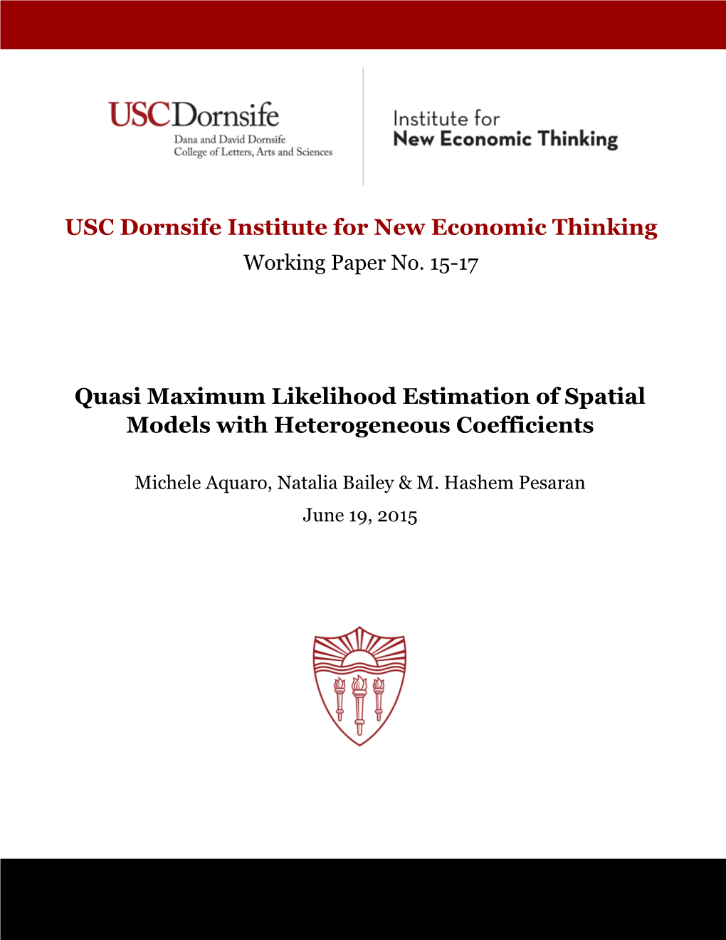 USC Dornsife Institute for New Economic Thinking Quasi Maximum