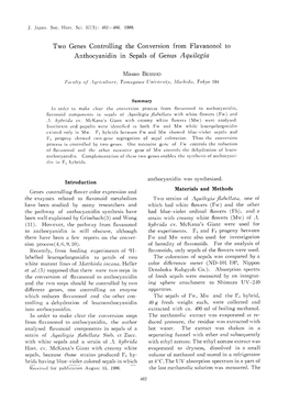 Genes Controlling Anthocyanidin in the Conversion from Flavanonol to Sepals of Genus Aquilegia