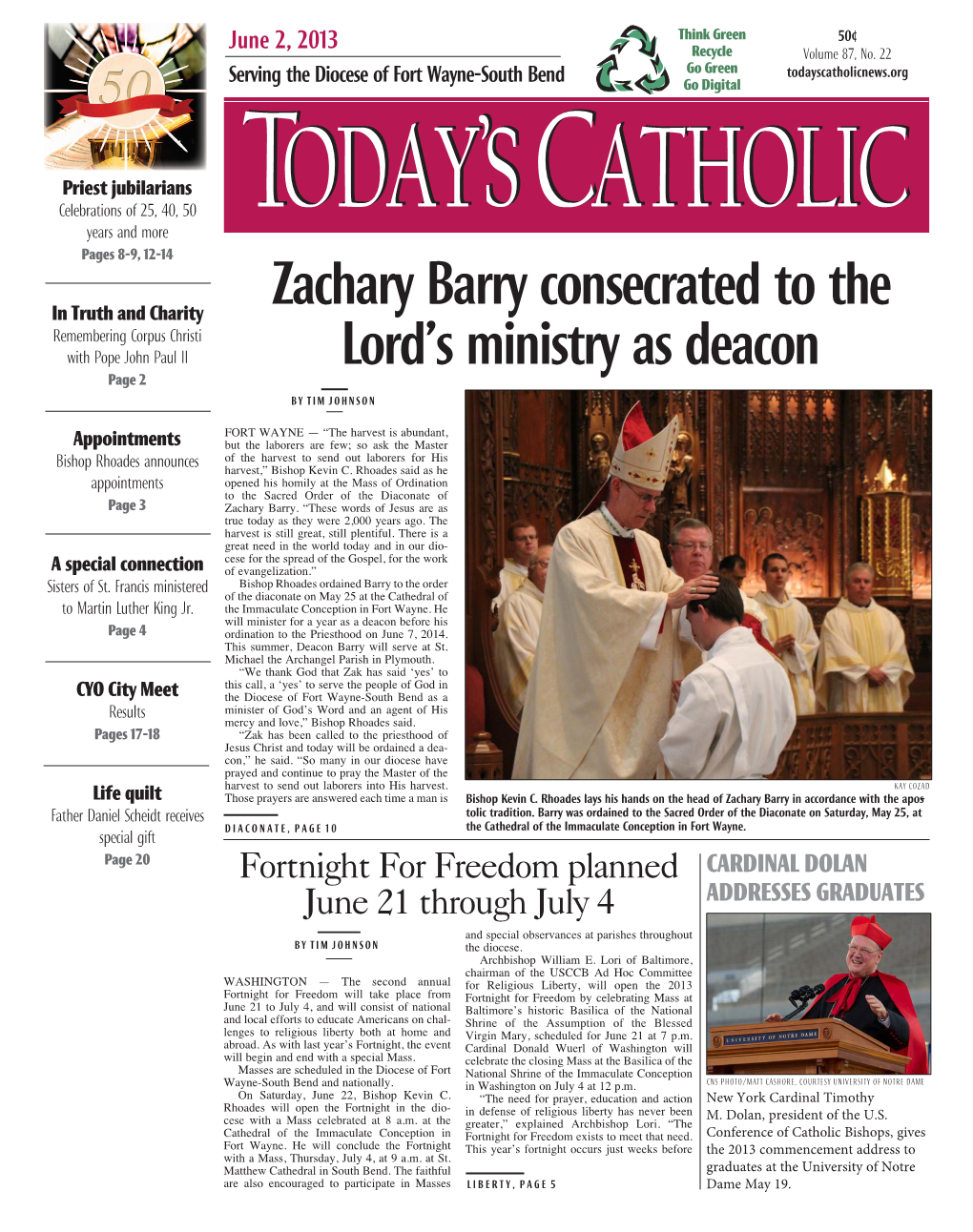 Zachary Barry Consecrated to the Lord's Ministry As Deacon