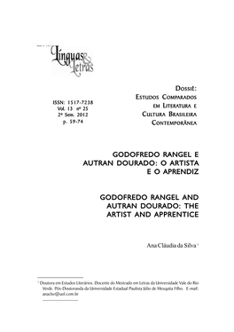 Godofredo Rangel E Autran Dourado: O Artista E O Aprendiz
