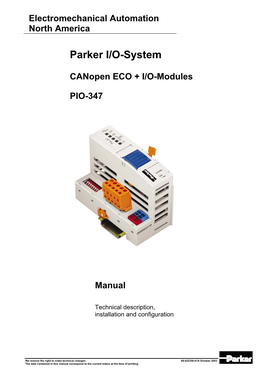 Handbuch Canopen ECO PIO-347+Busklemmen,Englisch