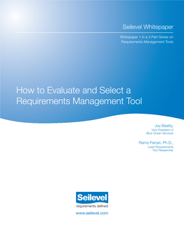 How to Evaluate and Select a Requirements Management Tool