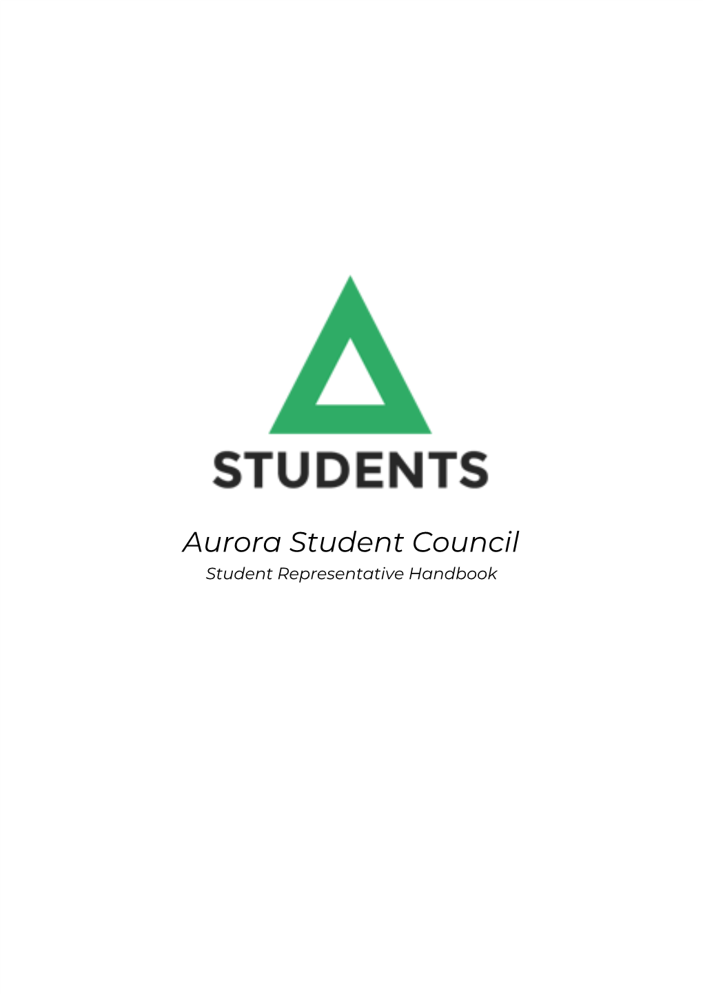 Aurora Student Council Student Representative Handbook