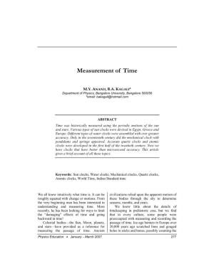 Measurement of Time