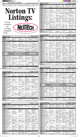 06 10-6-09 TV Guide.Indd 1 10/6/09 8:08:55 AM