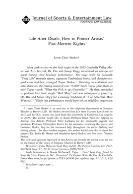 Life After Death: How to Protect Artists' Post-Mortem Rights