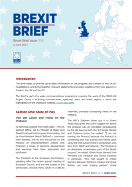 BREXIT BRIEF Brexit Brief Issue 111 3 June 2021