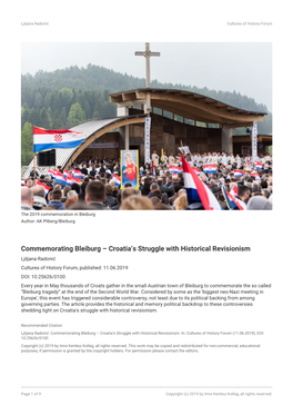 Commemorating Bleiburg – Croatia's Struggle with Historical Revisionism