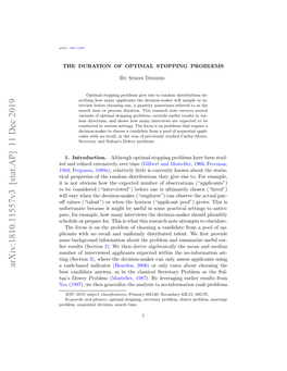 The Duration of Optimal Stopping Problems