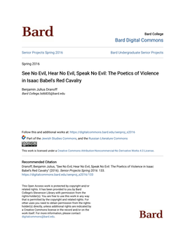 The Poetics of Violence in Isaac Babel's Red Cavalry