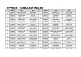 Appendix 1: Existing Bus Services