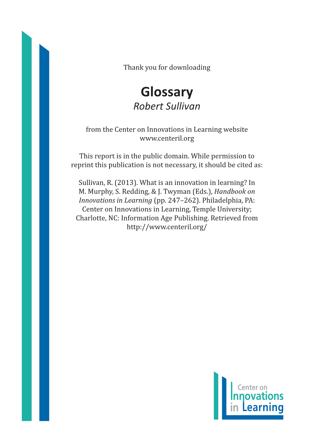 Glossary Robert Sullivan