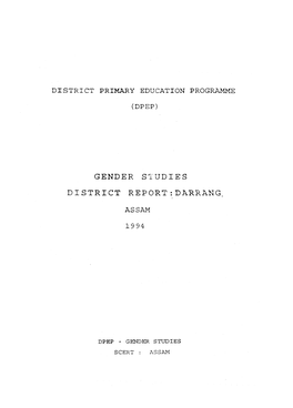 Gender Studies District Report:Darrang