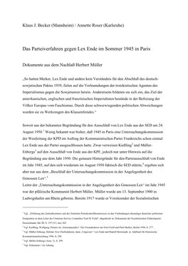 Das Parteiverfahren Gegen Lex Ende Im Juni