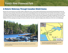 French River Provincial Park: a Historic Waterway Through Canadian Shield Gneiss; Geotours Northern Ontario Series