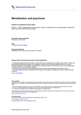 Mentalization and Psychosis