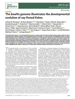 The Bowfin Genome Illuminates the Developmental Evolution of Ray-Finned Fishes