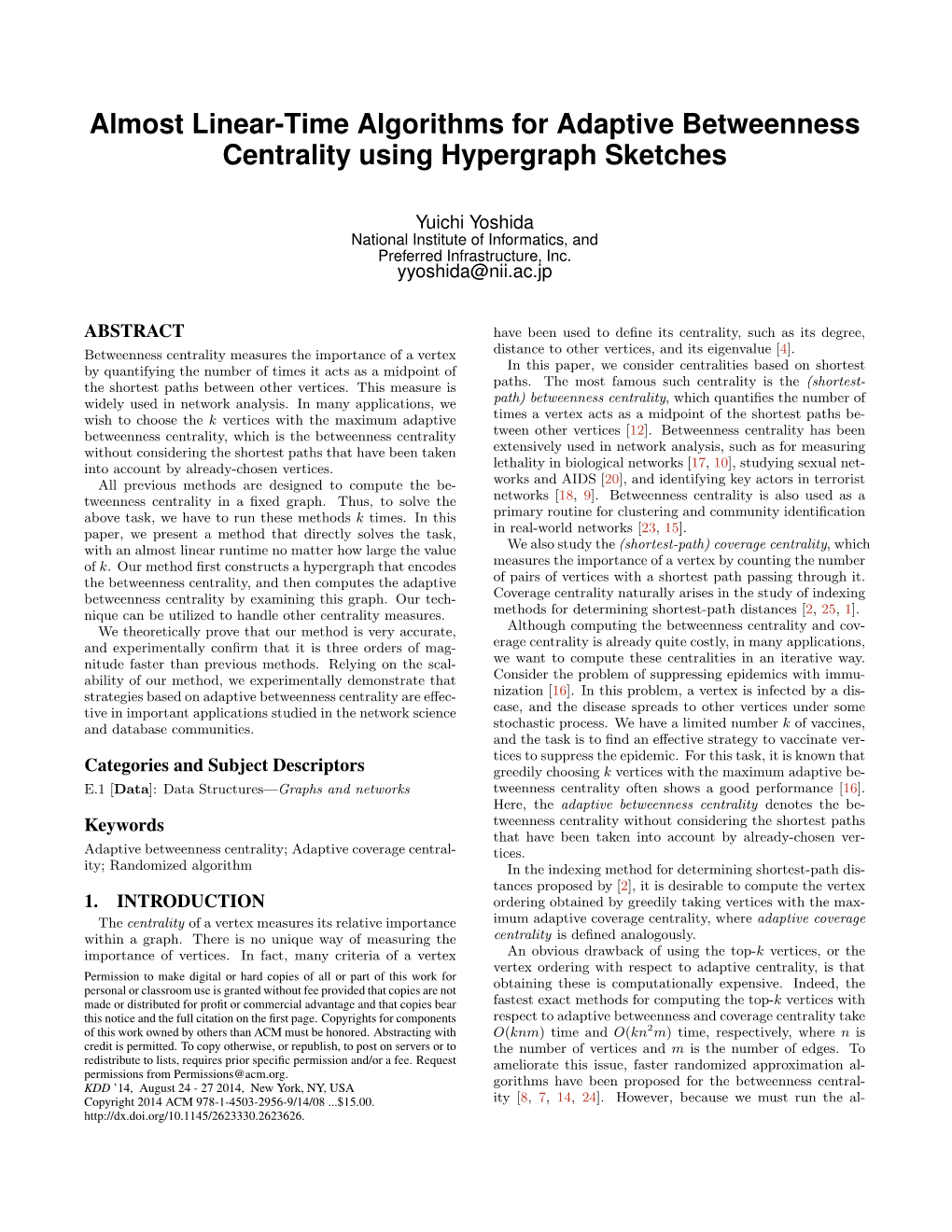 Almost Linear-Time Algorithms for Adaptive Betweenness Centrality Using Hypergraph Sketches