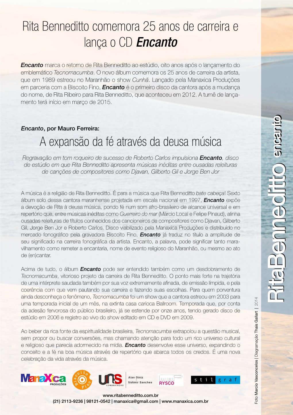 Encanto D D D D Encanto Marca O Retorno De Rita Benneditto Ao Estúdio, Oito Anos Após O Lançamento Do Emblemático Tecnomacumba