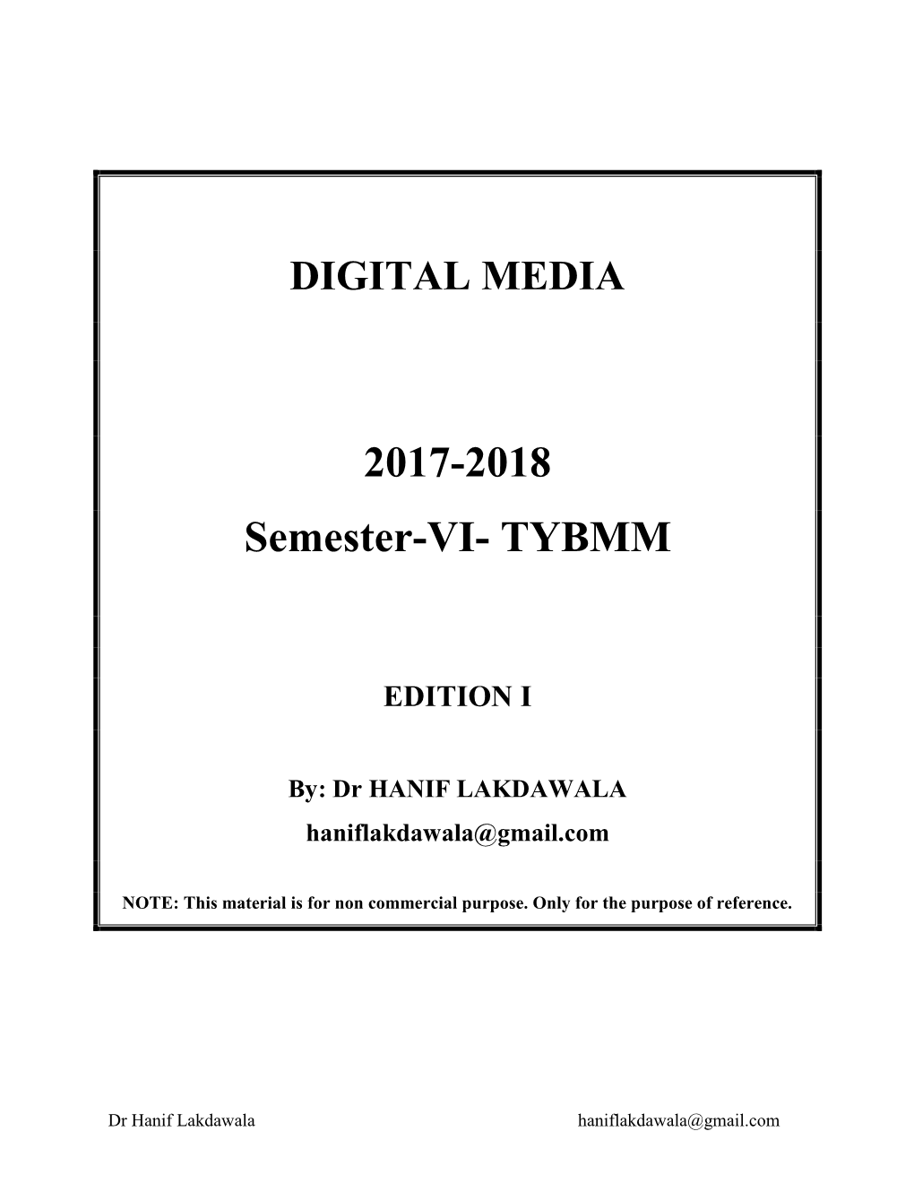 DIGITAL MEDIA Notes