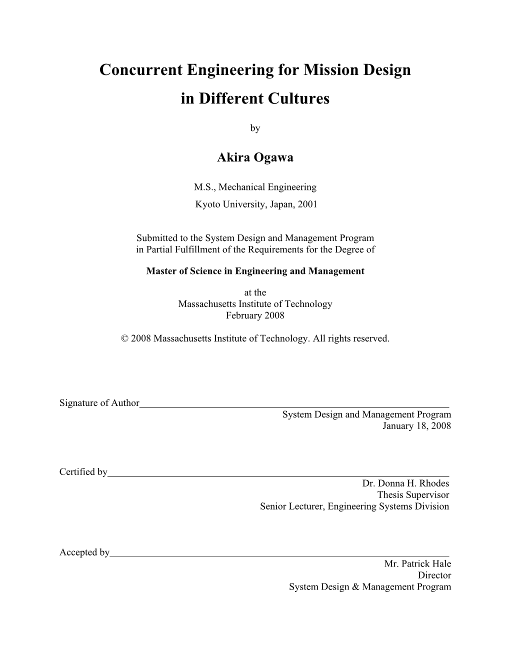 Concurrent Engineering for Mission Design in Different Cultures