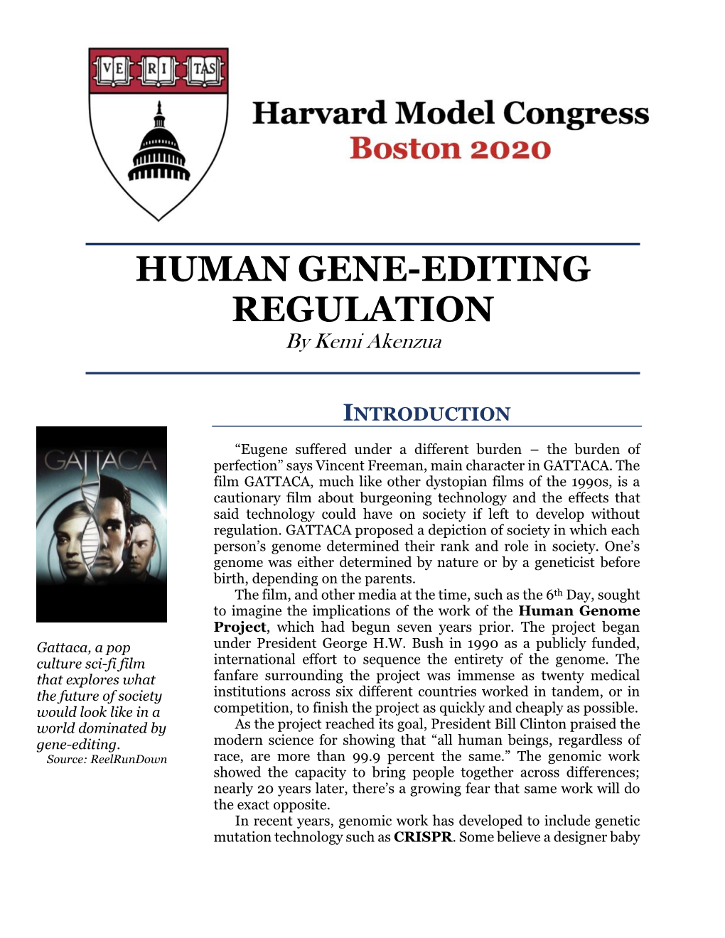 HUMAN GENE-EDITING REGULATION by Kemi Akenzua