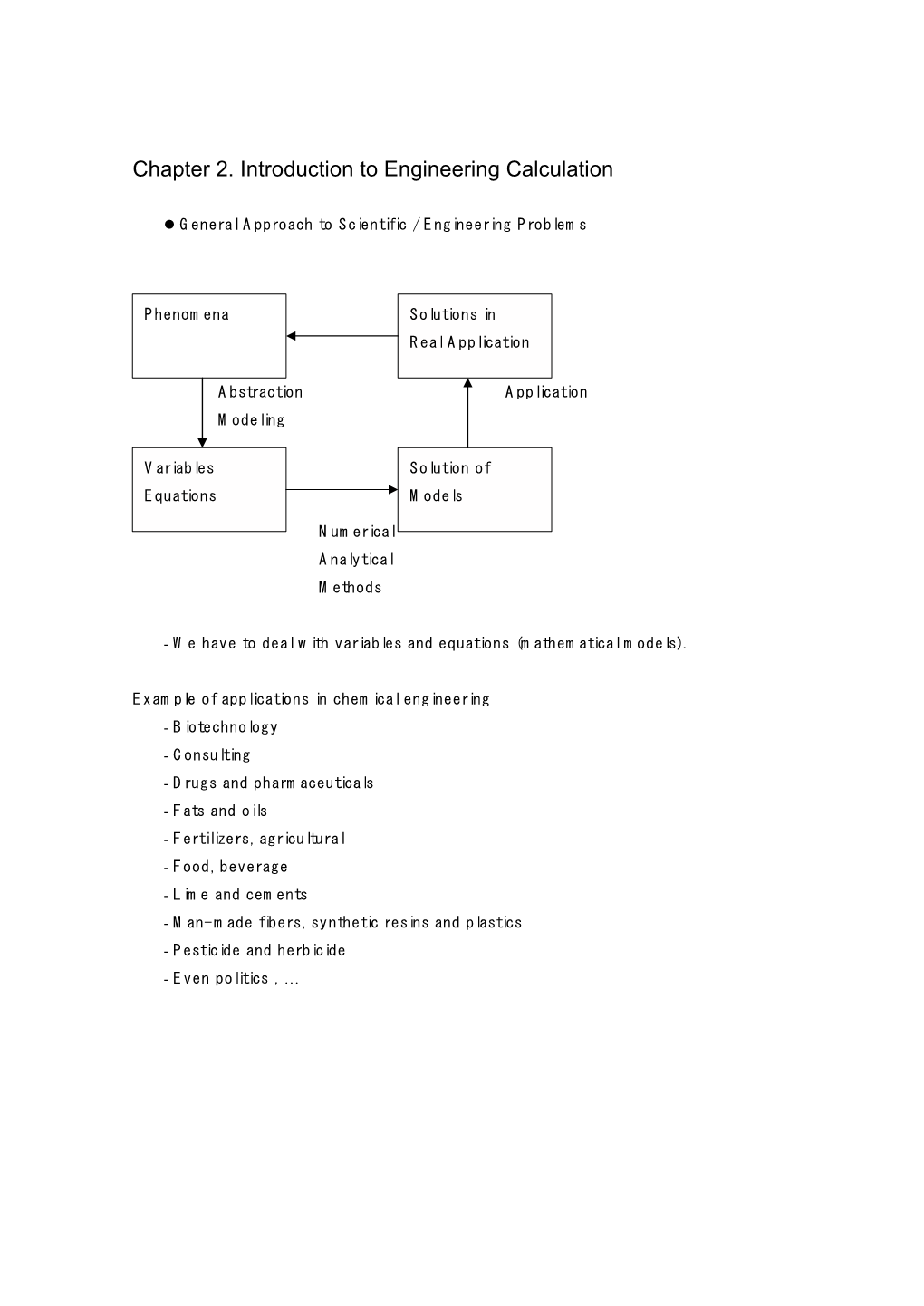 Chapter 2. Introduction to Engineering Calculation