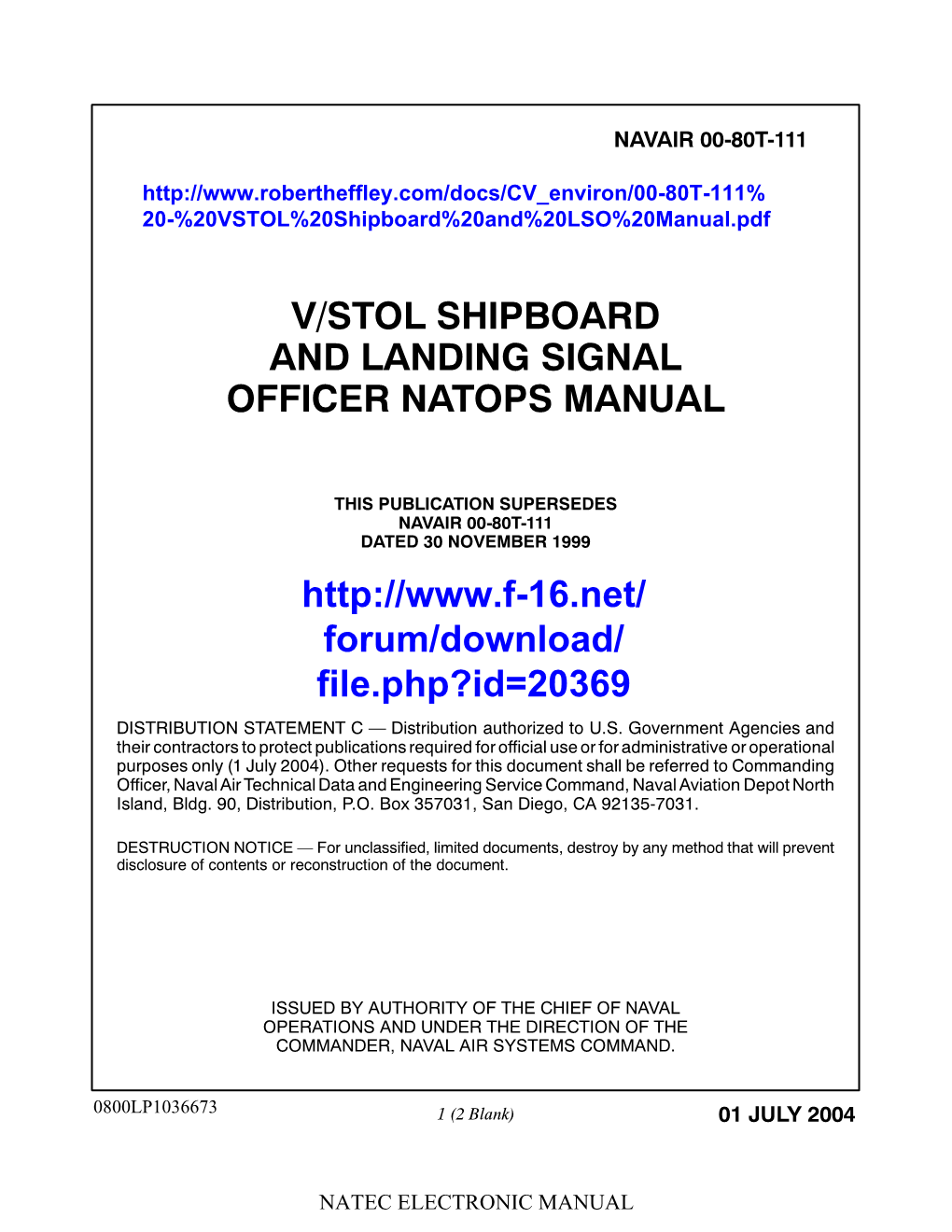 V/Stol Shipboard and Landing Signal Officer Natops Manual