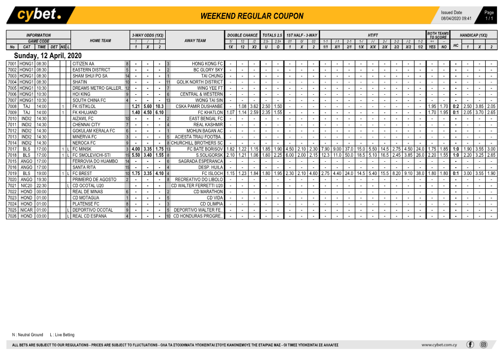 Weekend Regular Coupon 08/04/2020 09:41 1 / 1