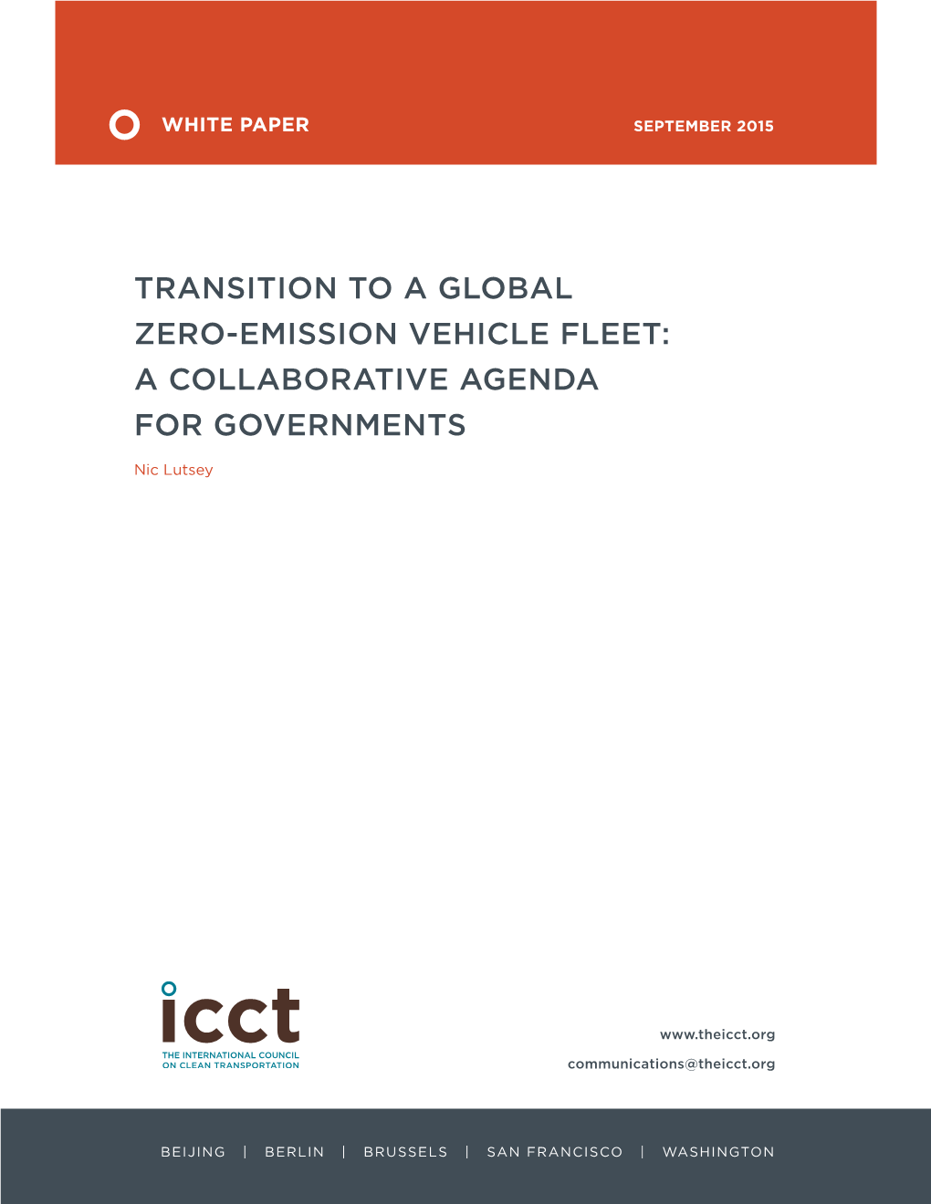 Transition to a Global Zero-Emission Vehicle Fleet: a Collaborative Agenda for Governments