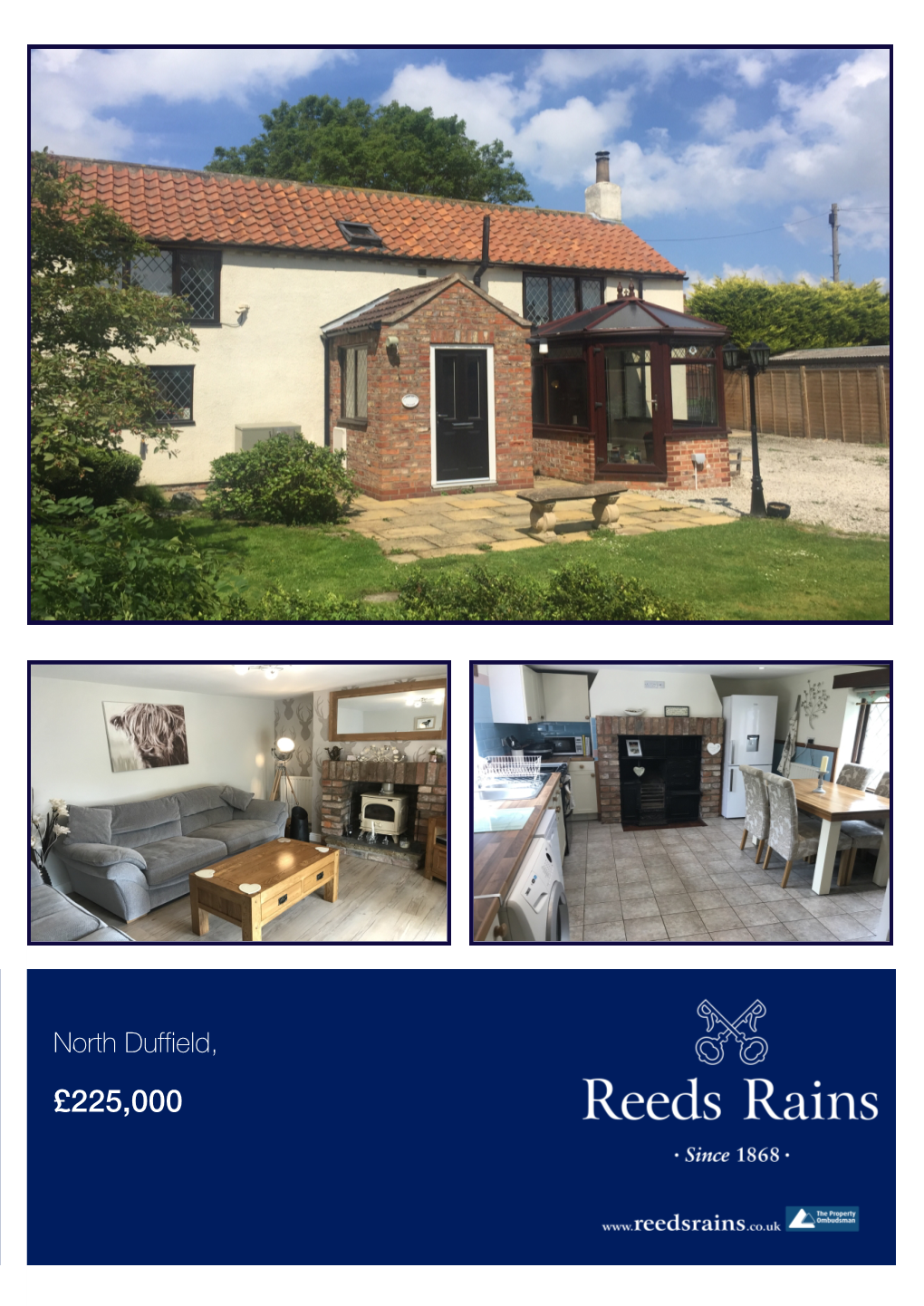 £225,000 Poplar Cottage, North Duffield, Selby, North Yorkshire £225,000